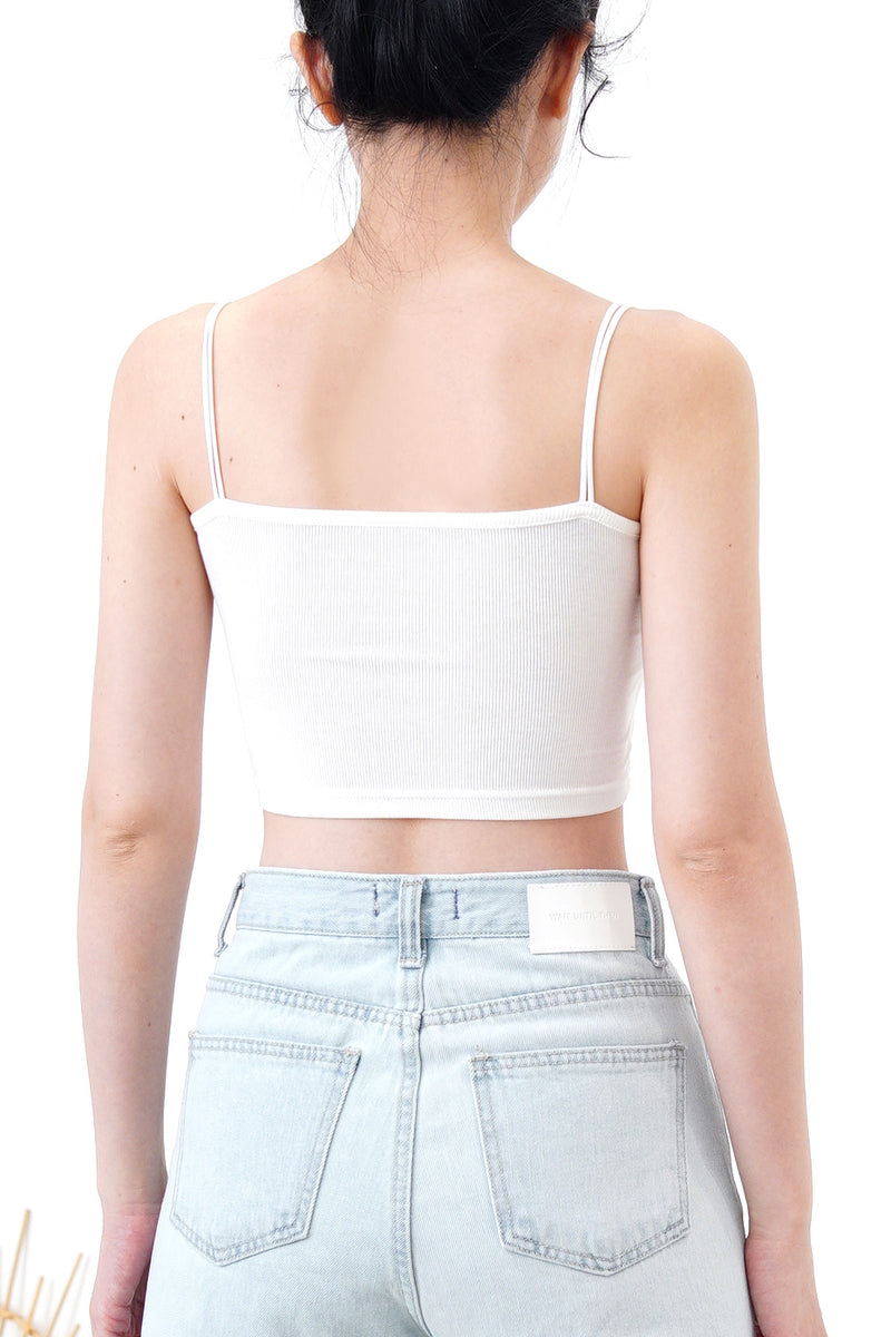 White square bra top in thin straps