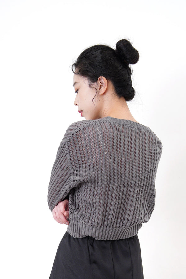 Charcoal grey crochet top
