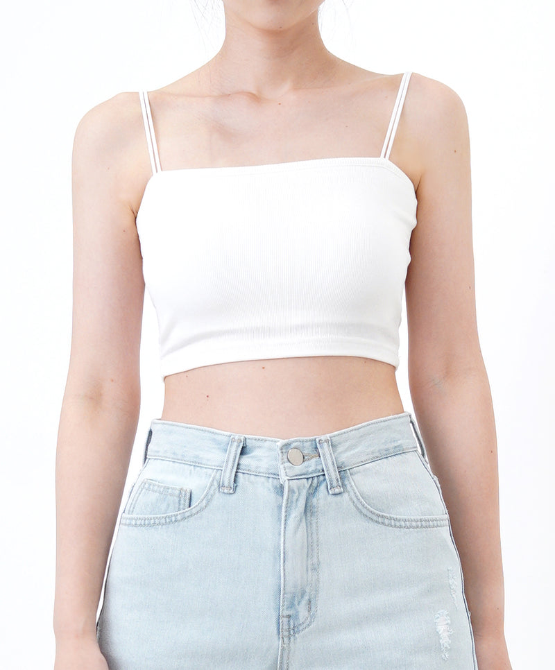 White square bra top in thin straps
