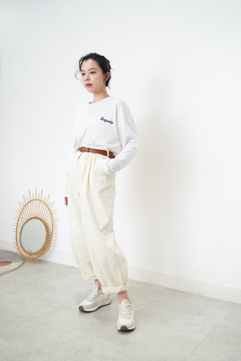 White baguette tee