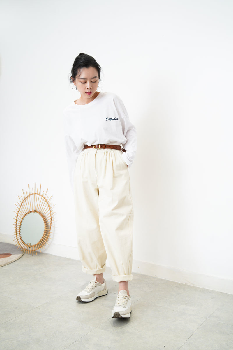 White baguette tee