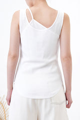 White round hem vest in asymmetric Inner