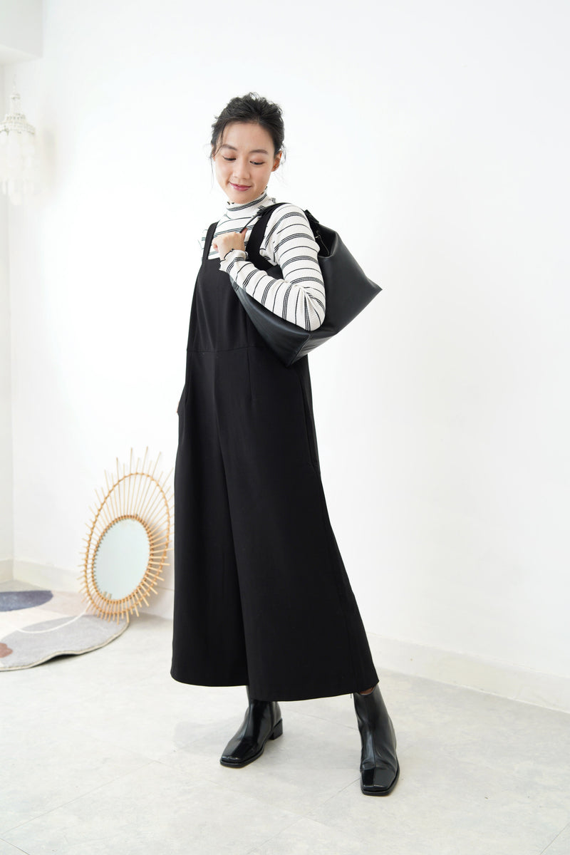 Black wide leg jumpsuit