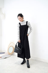 B/W stripes top in ruffle fringe