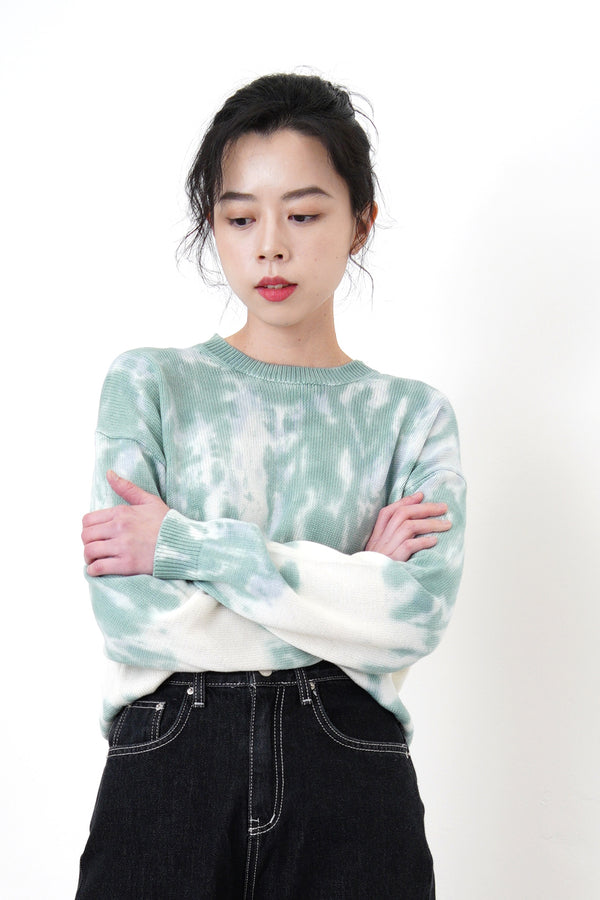 Duo tone tie dye sweater