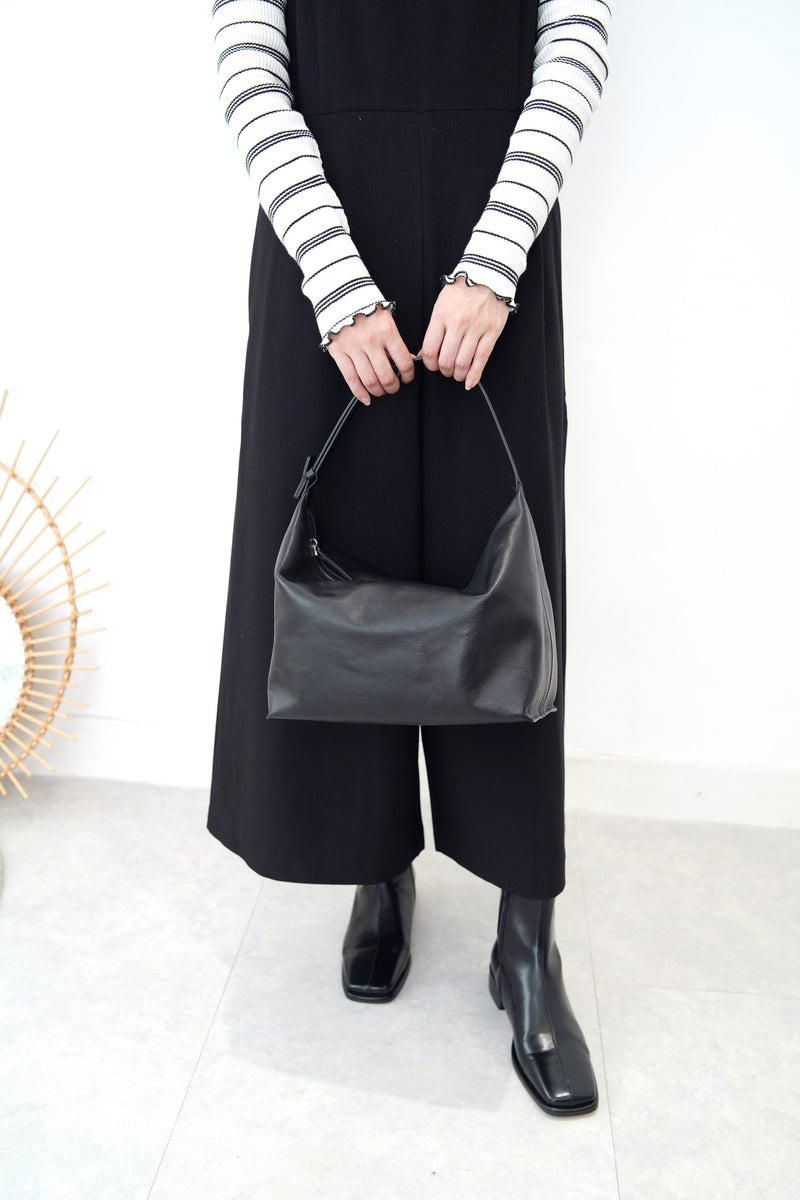 Black wide leg jumpsuit