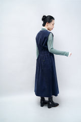 Navy corduroy dress w/ front buttons