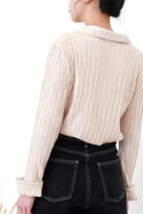 Nude stripes texture cardigan