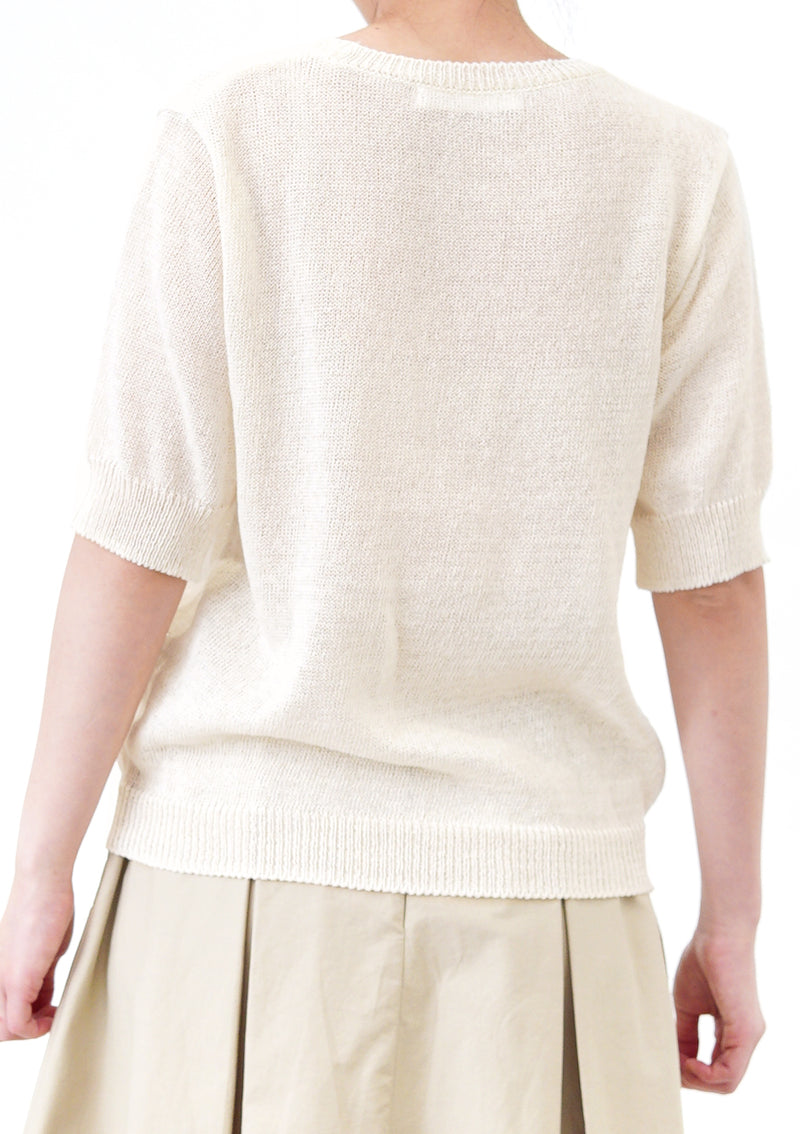 Linen knit top in embroidery