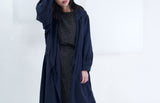 Navy coat w/ waist drawstring