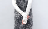 Black cami dress in marble stone print