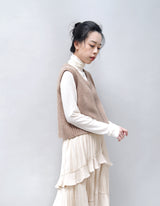 Ivory velvet ruffle skirt