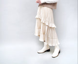Ivory velvet ruffle skirt