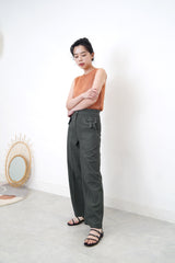 Orange linen knit vest