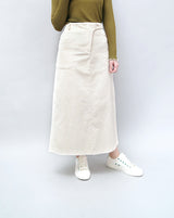 Ivory corduroy skirt in elastic waist
