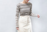 Ivory corduroy skirt in elastic waist