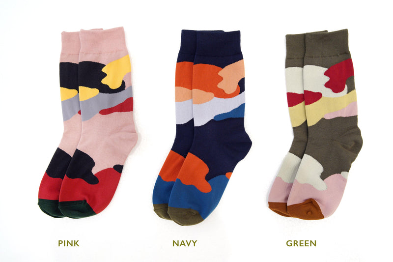 Abstract color block socks