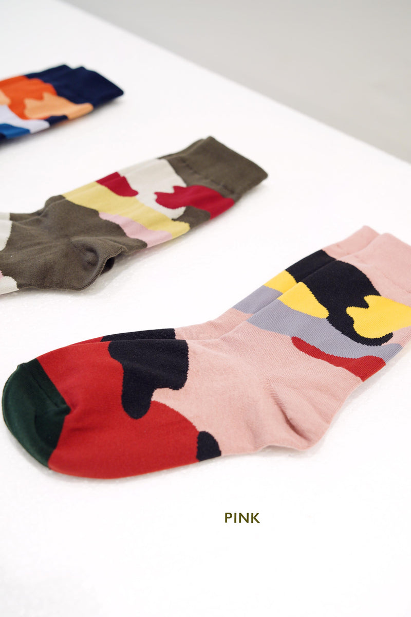 Abstract color block socks