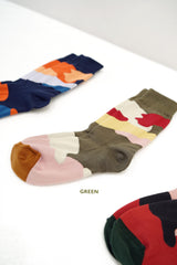 Abstract color block socks