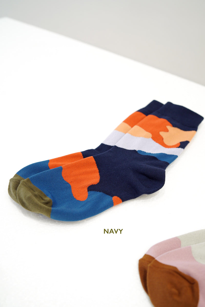 Abstract color block socks
