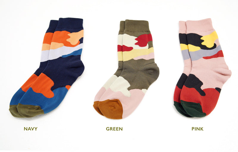 Abstract color block socks