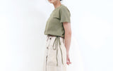 Dark olive green top w/ string hem