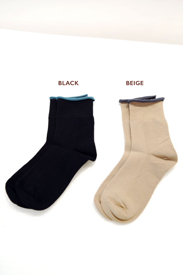 Contrast color rolling socks
