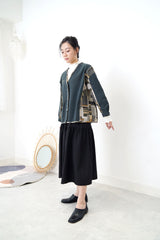 Green patchwork print jacket