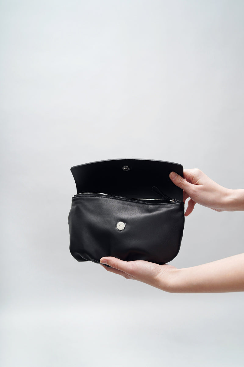 Black multi function premium leather clutch