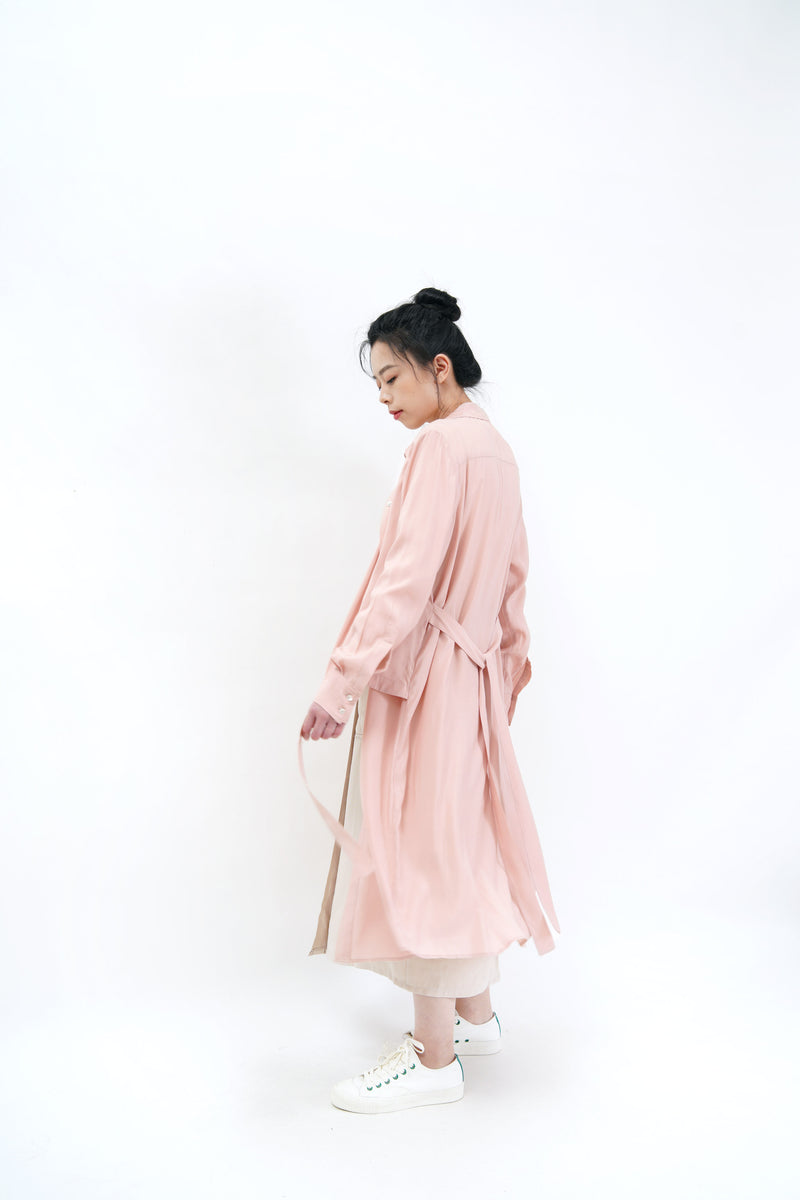 Pink 3 ways shirt dress w/ detail layering