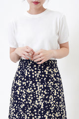 White minimal soft knit top