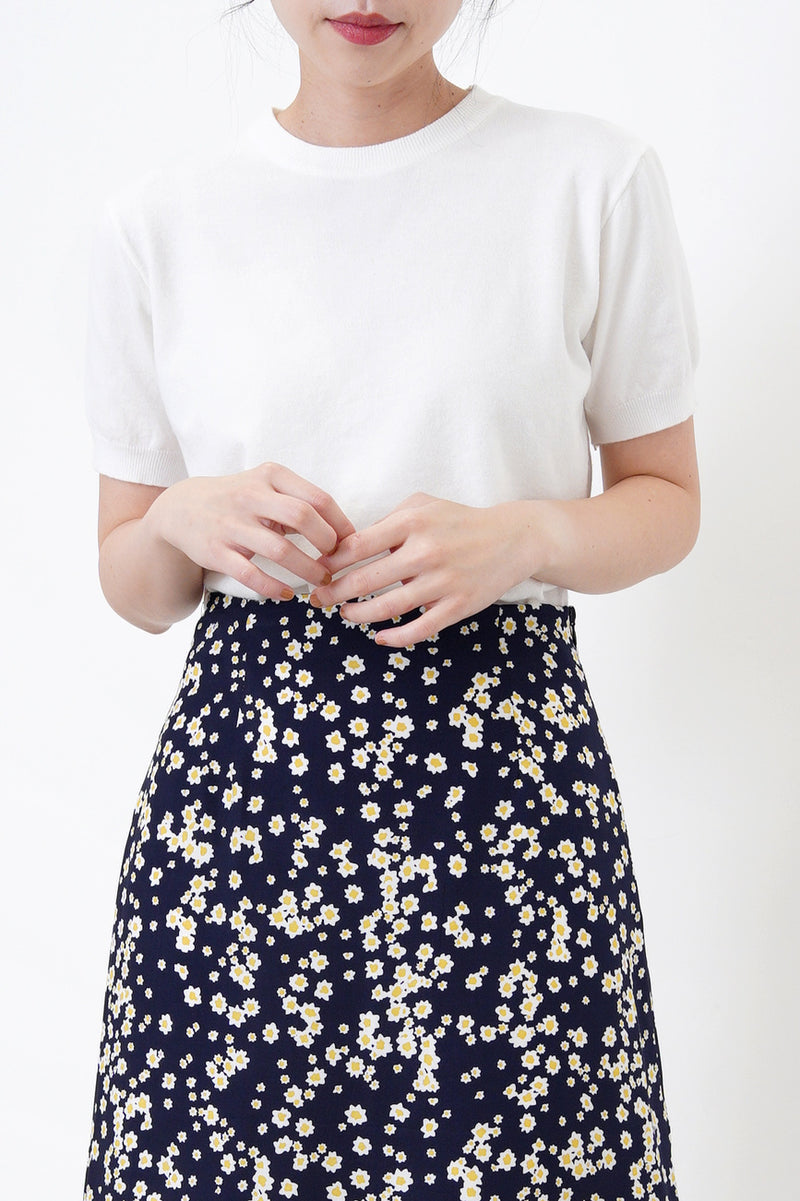 White minimal soft knit top