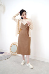 Brown cami dress w/ elastic waist back