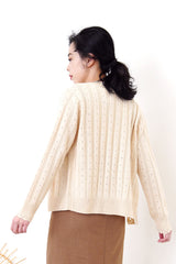 Ivory weave knit vest w/ jacket set