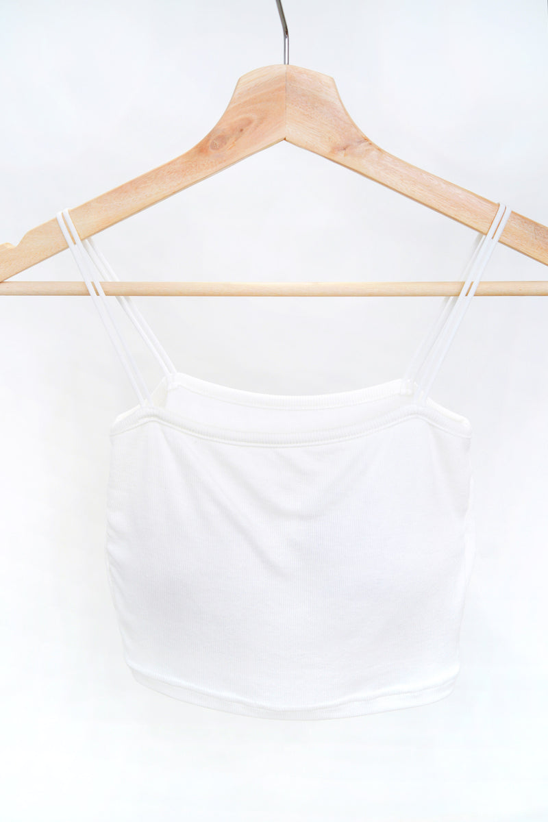 White square bra top in thin straps