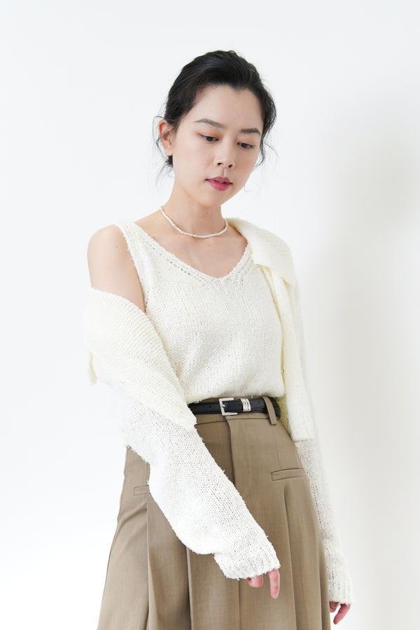 Ivory vest w/ cardigan set