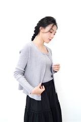 Grey cami top with cardigan in set