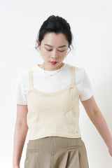 Ivory thin knit cami vest