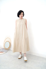 Sand vest dress in gather fringe details