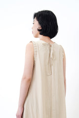 Sand vest dress in gather fringe details
