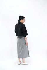 Black crop jacket in trench coat style