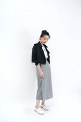 Black crop jacket in trench coat style