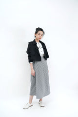 Black crop jacket in trench coat style