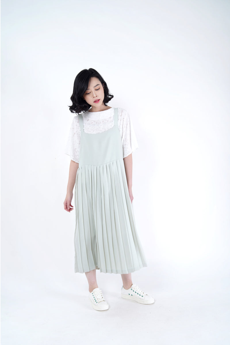 Baby blue cami dress in pleats
