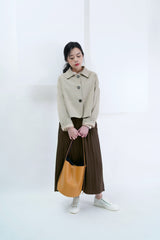 Dark brown pleats skirt