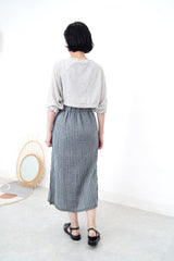 Grey vest crop top w/ sleeves outer set