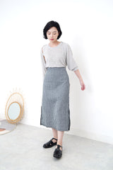 Grey vest crop top w/ sleeves outer set