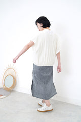 White knit vest in loose cut