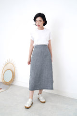 Navy skirt in stripes pattern