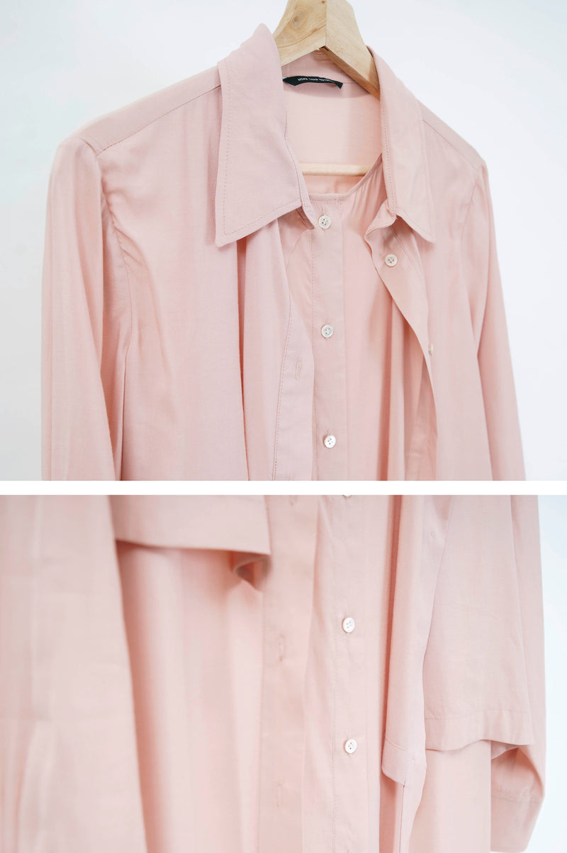 Pink 3 ways shirt dress w/ detail layering